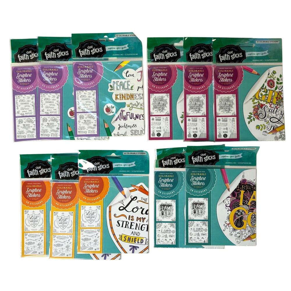 11 Create Your Own Colorable Christian Sticker Lot VBS Faith that Sticks
